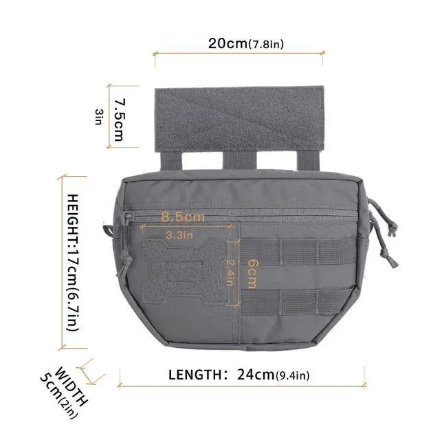 Alt view image 2 of 7 - Tactical Drop Dump Pouch Molle Tool Pouch with Hook & Loop Carrying Kit Bag for Tactical Vest Chest Rig
