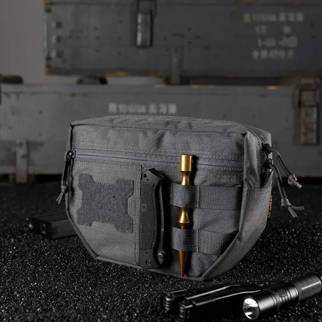 Alt view image 6 of 7 - Tactical Drop Dump Pouch Molle Tool Pouch with Hook & Loop Carrying Kit Bag for Tactical Vest Chest Rig