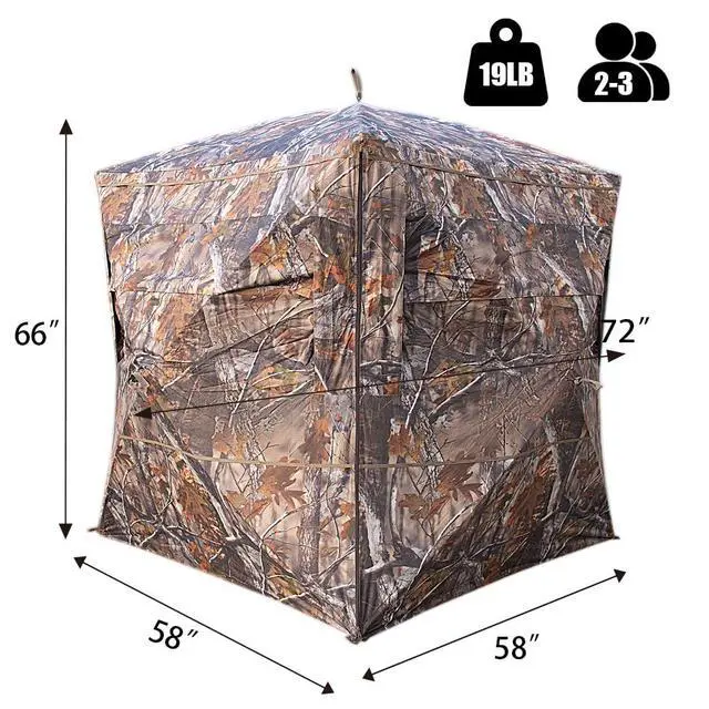 Alt view image 2 of 6 - SPUR Collector 3 Person Hunting Blind, Portable Ground Blind with Silent Windows, Portable Durable Hunting Tent for Deer & Turkey Hunting