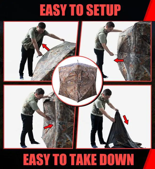 Alt view image 5 of 6 - SPUR Collector 3 Person Hunting Blind, Portable Ground Blind with Silent Windows, Portable Durable Hunting Tent for Deer & Turkey Hunting