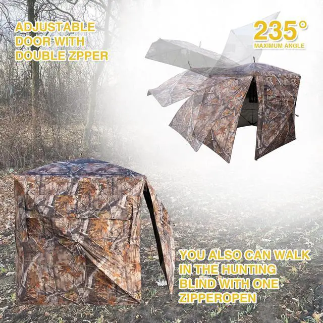 Alt view image 3 of 7 - SPUR Collector 3 Person Hunting Blind, Portable Ground Blind with Silent Windows, Portable Durable Hunting Tent for Deer & Turkey Hunting
