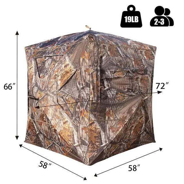 Alt view image 2 of 7 - SPUR Collector 3 Person Hunting Blind, Portable Ground Blind with Silent Windows, Portable Durable Hunting Tent for Deer & Turkey Hunting