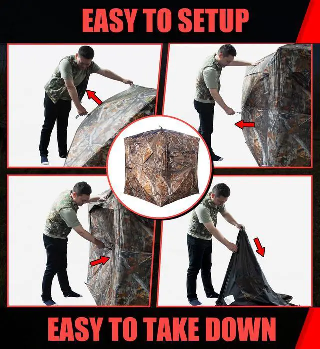 Alt view image 7 of 7 - SPUR Collector 3 Person Hunting Blind, Portable Ground Blind with Silent Windows, Portable Durable Hunting Tent for Deer & Turkey Hunting