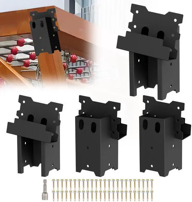 Main image of Deer Stand Brackets 4 x 4, Outdoor Platform Deer Blind Brackets 4 PCS / 8 PCS, 12 / 14 Gauge Steel Elevator Brackets for Hunting Platform, Shooting Shacks, Tree Houses