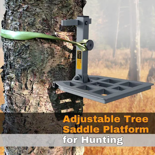 Alt view image 2 of 6 - Saddle Hunting Platform, Aluminum Adjustable Tree Saddle Platform, Saddle Hunting Platform for Hunting, Reliable Silent Adjustable 12''X12'' Saddle Hunting Accessories Hunting Saddle Kit