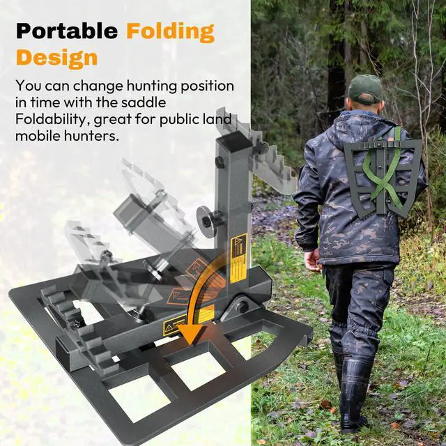 Alt view image 4 of 6 - Saddle Hunting Platform, Aluminum Adjustable Tree Saddle Platform, Saddle Hunting Platform for Hunting, Reliable Silent Adjustable 12''X12'' Saddle Hunting Accessories Hunting Saddle Kit