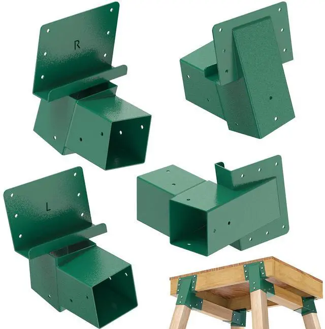 Main image of Deer Stand Brackets 4-Pack, Outdoor 4x4 Compound Angle Brackets, Elevator Bracket, Multi-Use Platform Bracket for Deer Stand, Hunting Blinds, Shooting Shack, Observation Decks, Tree Houses