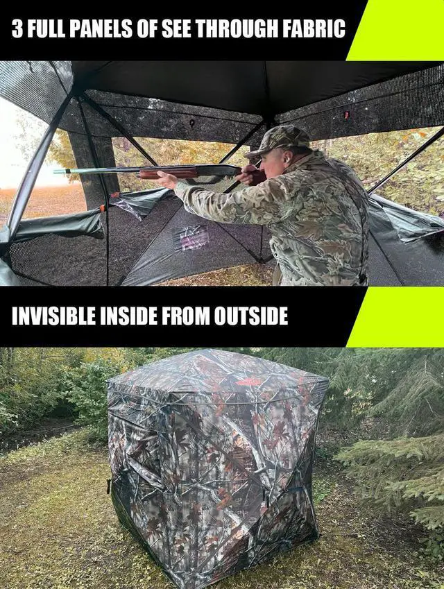 Alt view image 3 of 7 - SPUR Collector 3 Person Hunting Blind, Portable Ground Blind with Silent Windows, Portable Durable Hunting Tent for Deer & Turkey Hunting