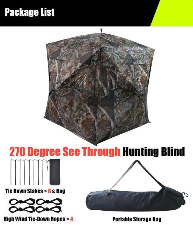 Alt view image 7 of 7 - SPUR Collector 3 Person Hunting Blind, Portable Ground Blind with Silent Windows, Portable Durable Hunting Tent for Deer & Turkey Hunting