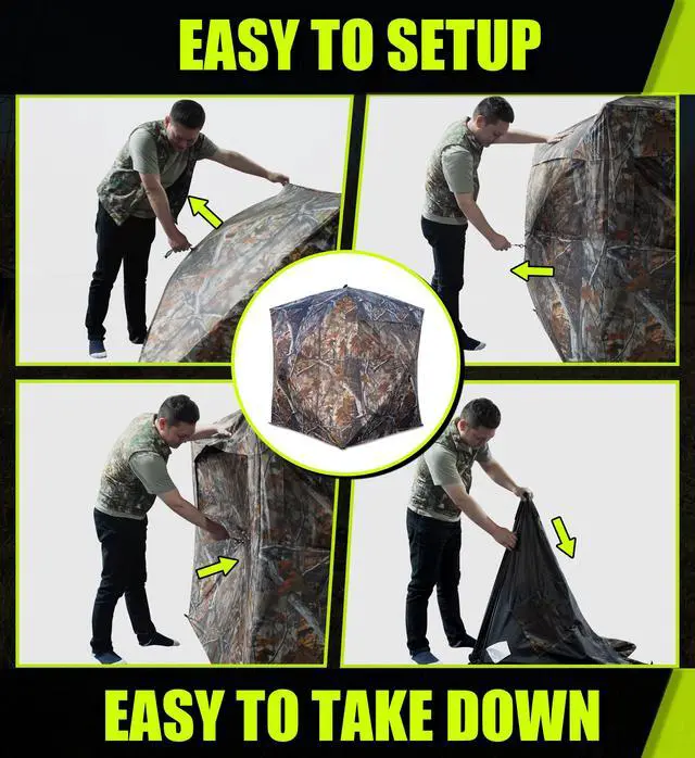 Alt view image 6 of 7 - SPUR Collector 3 Person Hunting Blind, Portable Ground Blind with Silent Windows, Portable Durable Hunting Tent for Deer & Turkey Hunting