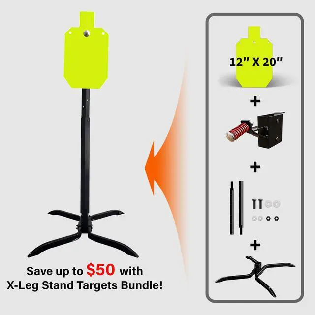 Alt view image 2 of 7 - Target Stand System 3/8" Thick Shooting Target Kit Combination AR500 Steel Shooting Target with Height Adjustable Stand Mount for Outdoor Range and Shooting Practice