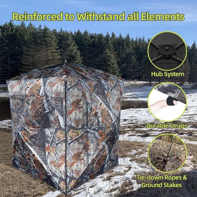 Alt view image 3 of 7 - SPUR Collector 3 Person Hunting Blind, Portable Ground Blind with Silent Windows, Portable Durable Hunting Tent for Deer & Turkey Hunting