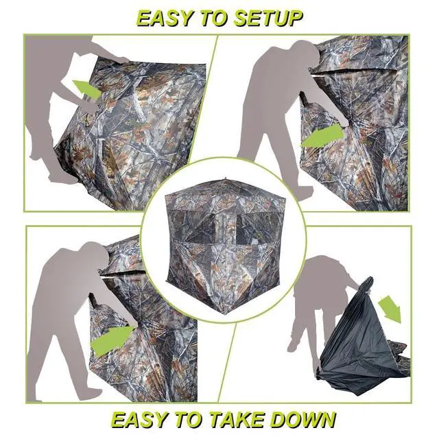 Alt view image 5 of 7 - SPUR Collector 3 Person Hunting Blind, Portable Ground Blind with Silent Windows, Portable Durable Hunting Tent for Deer & Turkey Hunting