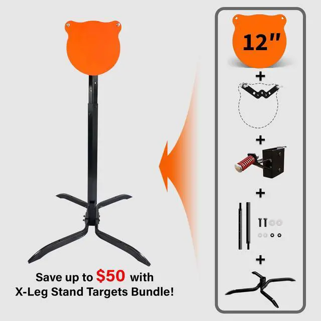 Alt view image 2 of 7 - Target Stand System 3/8" Thick Shooting Target Kit Combination AR500 Steel Shooting Target with Height Adjustable Stand Mount for Outdoor Range and Shooting Practice