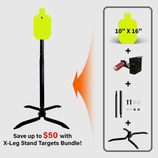 Alt view image 2 of 7 - Target Stand System 3/8" Thick Shooting Target Kit Combination AR500 Steel Shooting Target with Height Adjustable Stand Mount for Outdoor Range and Shooting Practice