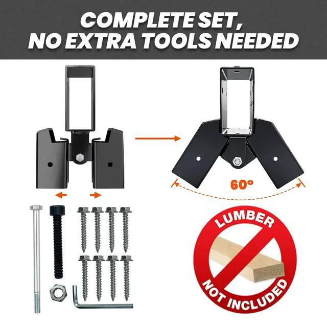 Alt view image 2 of 2 - 2x4 Ar500 Target Stand Brackets,Heavy Duty Steel A-Frame Swing Set Hardware, Adjustable Angle Welded Construction Hanger Holder Saw Horse Brackets for Shooting Targets, Archery Backstop, Outdoor Gym