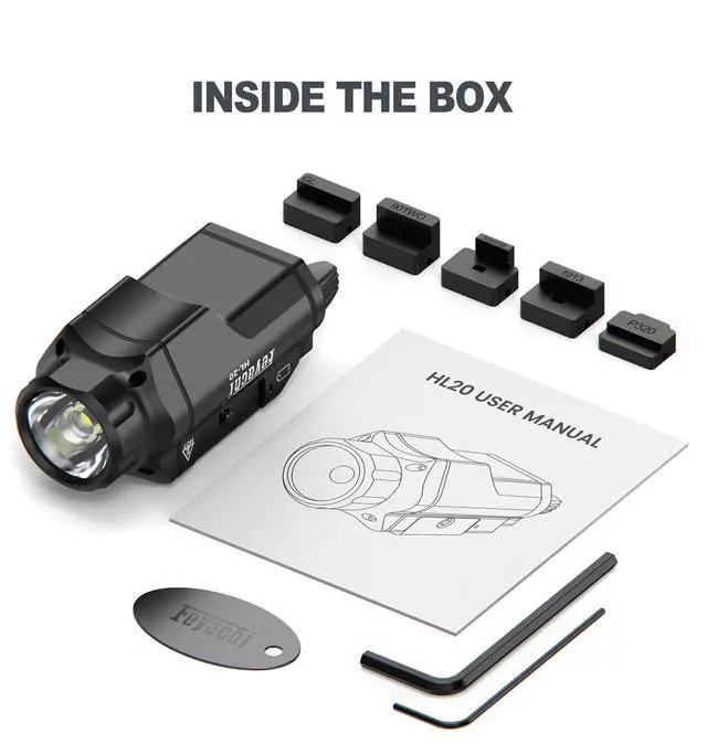 Alt view image 7 of 7 - Tactical Picatinny Rail Flashlight, LED Weapon Light, Pistol Light | 1000 Lumen Upgrade Rail Locating Keys for Picatinny