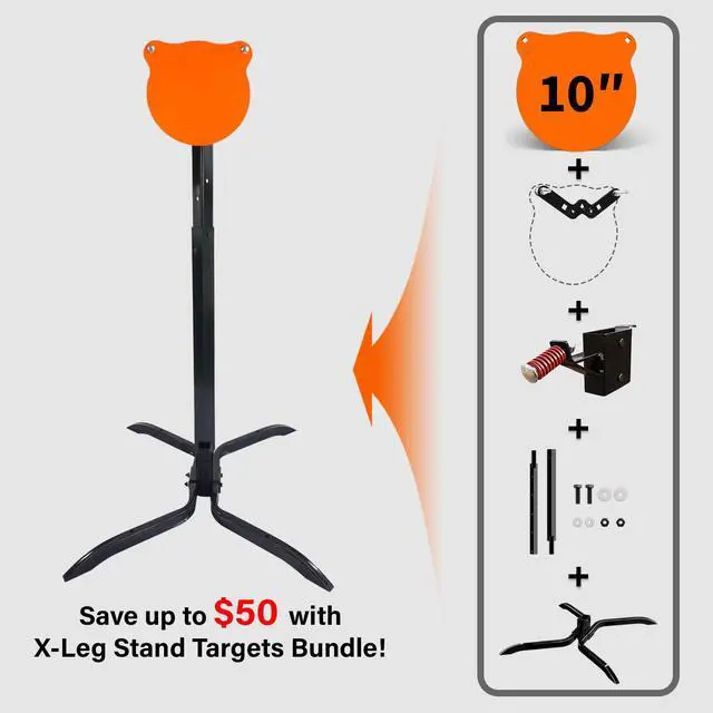 Alt view image 2 of 7 - Target Stand System 3/8" Thick Shooting Target Kit Combination AR500 Steel Shooting Target with Height Adjustable Stand Mount for Outdoor Range and Shooting Practice