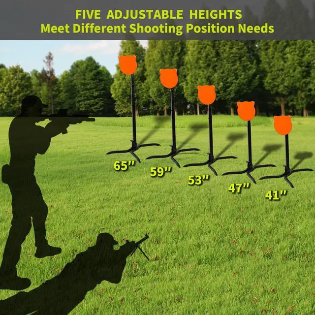 Alt view image 6 of 7 - Target Stand System 3/8" Thick Shooting Target Kit Combination AR500 Steel Shooting Target with Height Adjustable Stand Mount for Outdoor Range and Shooting Practice