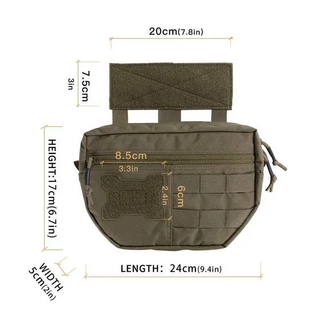 Alt view image 2 of 7 - Tactical Drop Dump Pouch Molle Tool Pouch with Hook & Loop Carrying Kit Bag for Tactical Vest Chest Rig