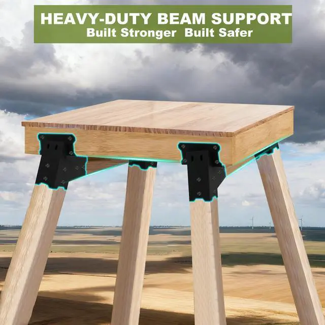 Alt view image 2 of 5 - Deer Stand Brackets 4x4 Deer Blind Bracket - 4Pcs Heavy Duty Elevator Brackets Beam Support Platform Bracket for Hunting Blinds, Tree Houses, Shooting Shack, Observation Decks, Tower Stands