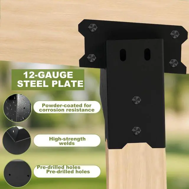 Alt view image 3 of 5 - Deer Stand Brackets 4x4 Deer Blind Bracket - 4Pcs Heavy Duty Elevator Brackets Beam Support Platform Bracket for Hunting Blinds, Tree Houses, Shooting Shack, Observation Decks, Tower Stands