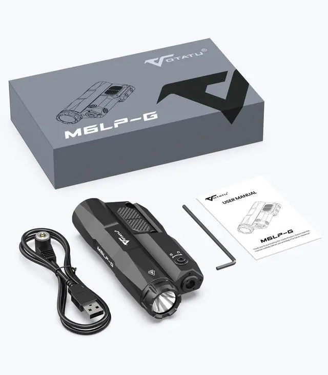Alt view image 4 of 4 - M6LP-G High Output Light and Laser Combo Built-in Easy Touch Pad Switch, Rechargeable 3000 LM Flashlight and IIIA Class Green Laser Beam Compatible with Picatinny M-LOK