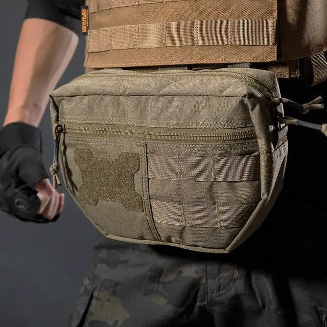 Alt view image 7 of 7 - Tactical Drop Dump Pouch Molle Tool Pouch with Hook & Loop Carrying Kit Bag for Tactical Vest Chest Rig
