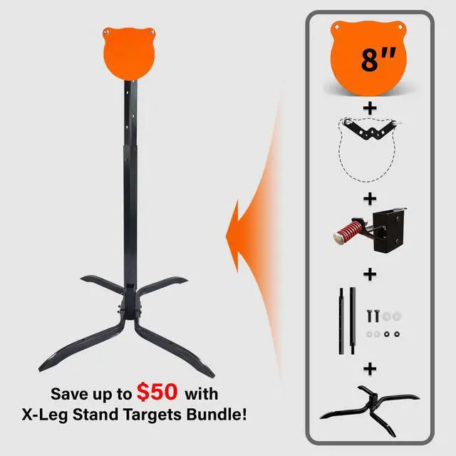 Alt view image 2 of 6 - Target Stand System 3/8" Thick Shooting Target Kit Combination AR500 Steel Shooting Target with Height Adjustable Stand Mount for Outdoor Range and Shooting Practice