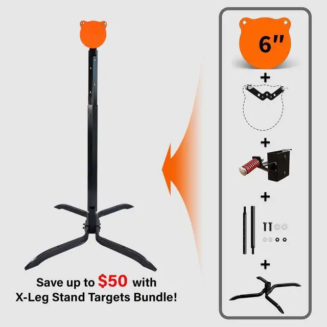 Alt view image 2 of 7 - Target Stand System 3/8" Thick Shooting Target Kit Combination AR500 Steel Shooting Target with Height Adjustable Stand Mount for Outdoor Range and Shooting Practice