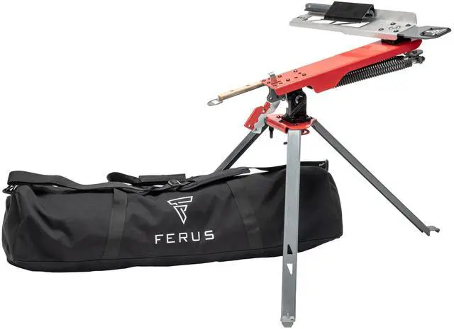 Main image of Outdoors Clay Thrower XT210 Collapsible Sporting Clay Target Thrower - Pigeon Thrower - Skeet and Trap Thrower, Red and Gray, Carry Bag Included
