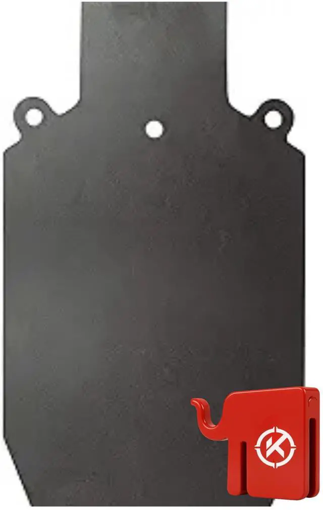 Main image of Elephant T-Post Target Hanger with 3/8" AR500 Steel Targets for Shooting - Made in USA - Easy Assembly - Built to Fit on Standard T-Post - Hang Metal Plates, Gongs, Torsos
