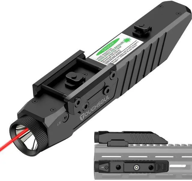 Main image of Tactical Flashlight Red Laser Sight Combo | 1750 Lumen Picatinny Rail MLOK Mounted Rifle Flashlight (Red Laser)