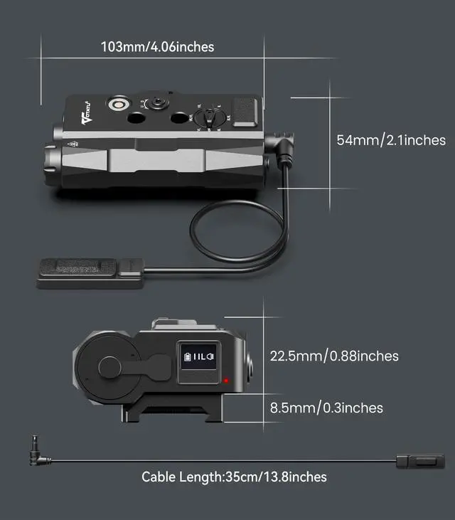 Alt view image 5 of 6 - V848 Laser Light Combo, Green/IR Laser & 1700LM Flashlight/IR Illuminator Combo, Multi-Mode Display Screen Weapon Light Laser for Rifle and Shotgun Compatible with Mlok Picatinny Rail