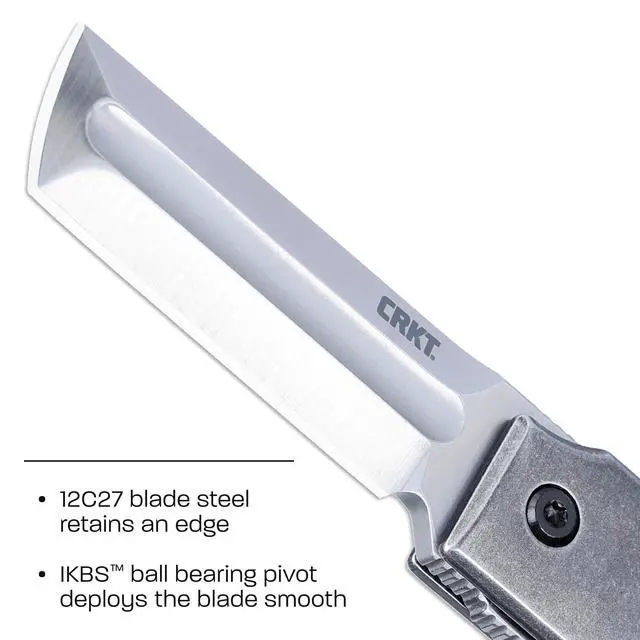 Alt view image 2 of 6 - MinimalX Everyday Carry Folding Knife: Razor Style with 12C27 Steel Blade, Stainless Steel Handle, 5915