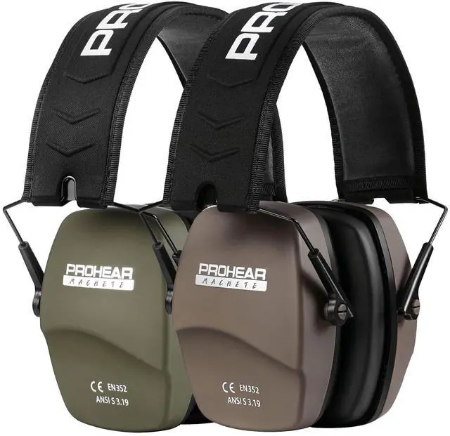 Main image of 016 Shooting Ear Protection Earmuffs 2 Pack, NRR 26dB for Gun Range, Hunting -Green and Brown