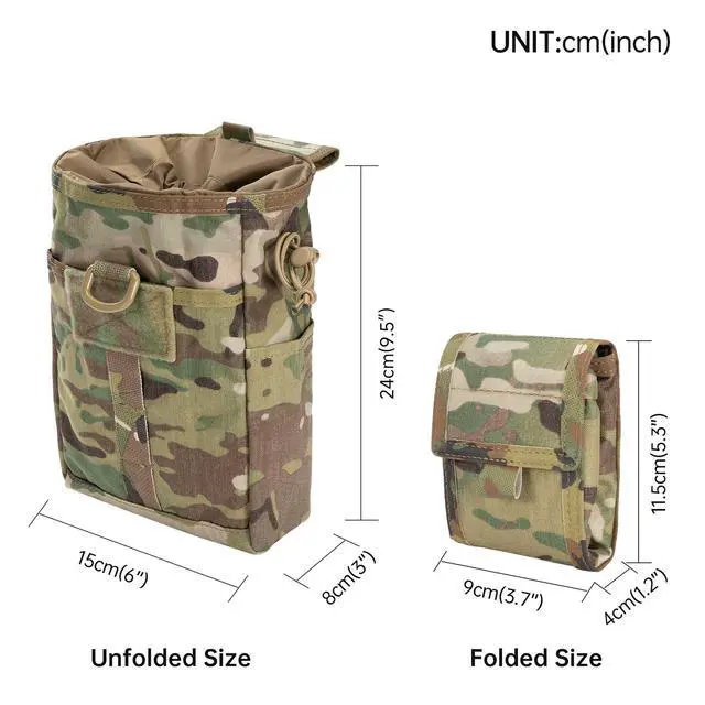 Alt view image 2 of 7 - Molle Dump Pouch Drawstring Magazine Utility Pouch Folding Dump Pouch Waist Bag
