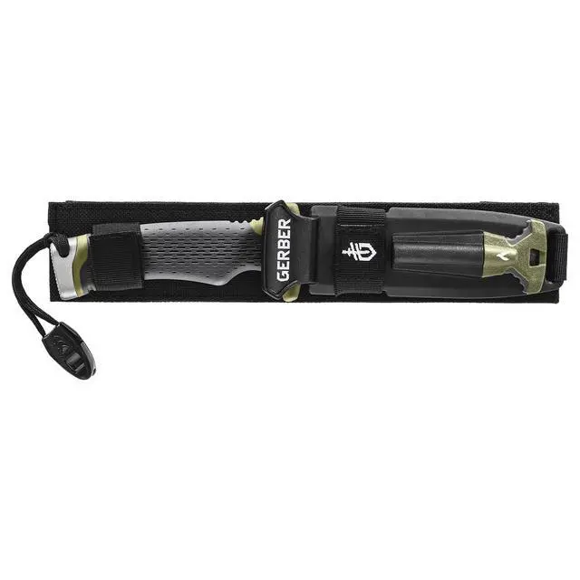 Alt view image 4 of 5 - Gear Ultimate Survival Knife, Fixed Blade Knife with Combo Edge, includes Fire Starter Edge and Ferro Rod, Whistle, Sheath with Integrated Sharpener - Bushcraft, Hunting and Camping Tool