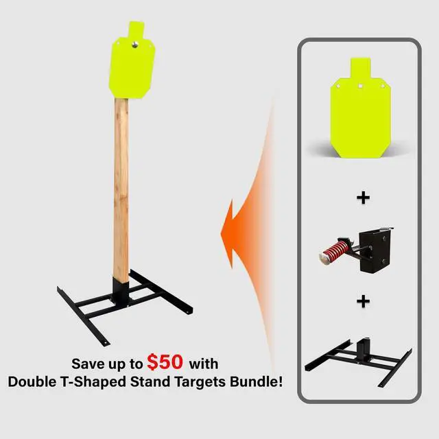 Alt view image 2 of 7 - Target Stand System - AR500 Steel Shooting Target 1/2" Thick with 2x4 Stand Kit