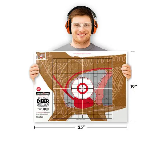 Alt view image 2 of 4 - Life Size Deer Vital Organ Sight in Double Lung Shot - 19x25 Inch Paper Large Game Hunting & Shooting Targets