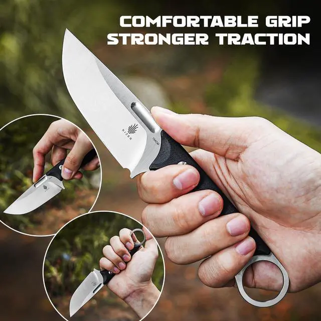Alt view image 4 of 7 - Cabox Fixed Blade Knife 3.36" 154CM Steel Fixed Blade Hunting Knife G10 Handle with Sheath for Survival Camping 1048C1