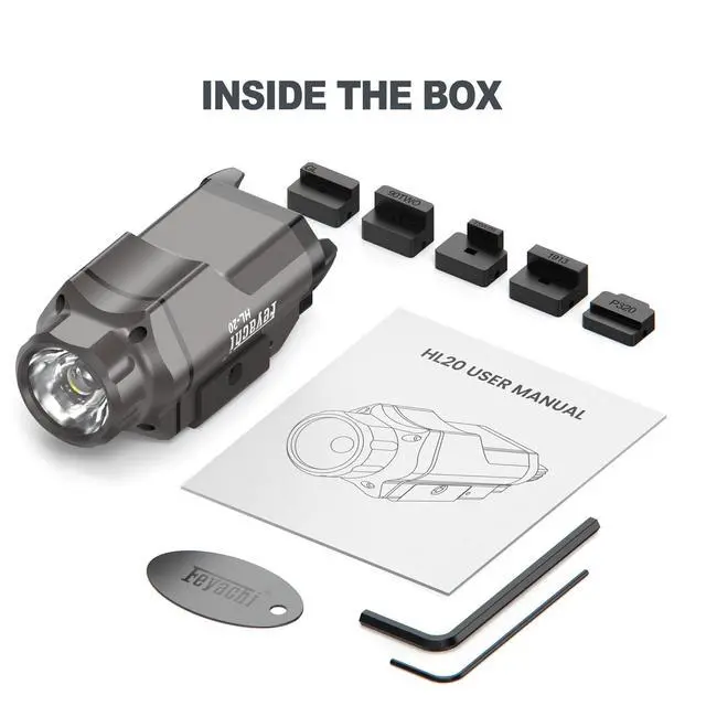 Alt view image 7 of 7 - Pistol Flashlight Weapon Light 1500 Lumen Tactical Handgun Light | 1500 Lumen Upgrade Rail Locating Keys for Picatinny Compact Rail Mounted Gunmetal