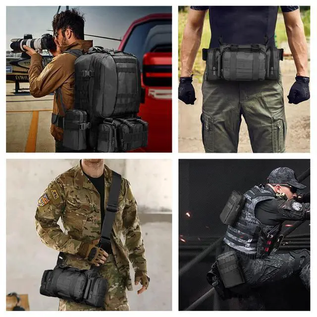 Alt view image 7 of 7 - Tactical Backpack Military Army Rucksack 60L Large Assault Pack Detachable Molle Bag