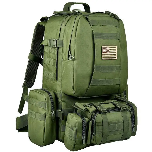 Main image of Tactical Backpack Military Army Rucksack 60L Large Assault Pack Detachable Molle Bag, Army Green