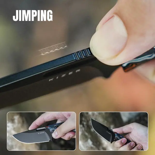 Alt view image 4 of 7 - Cabox Fixed Blade Hunting Knife - 3.36" D2 Steel, G10 Handle with Sheath - Survival & Camping - 1048M1