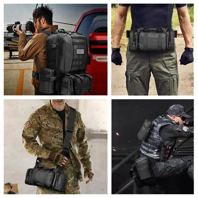 Alt view image 7 of 7 - Tactical Backpack Military Army Rucksack 60L Large Assault Pack Detachable Molle Bag