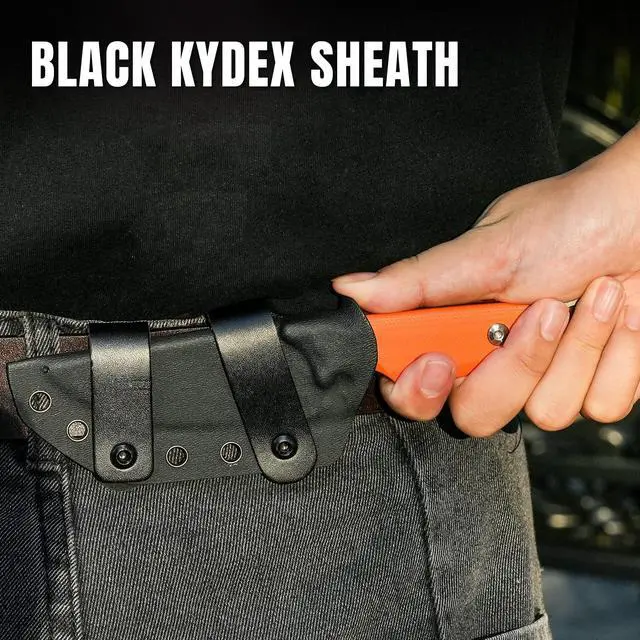 Alt view image 6 of 7 - Cabox Fixed Blade Knife 3.36" D2 Steel Fixed Blade Hunting Knife G10 Handle with Sheath Survival Camping Knife 1048M2