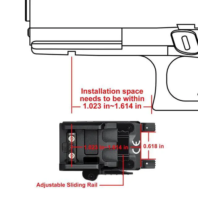 Alt view image 2 of 6 - PL-Mini 2 Compact Weaponlight for GL and 1913 Picatinny Rails | 600 Lumens Tactical Flashlight with Magnetic USB Rechargeable Built-in Battery and Adjustable Rail Mount