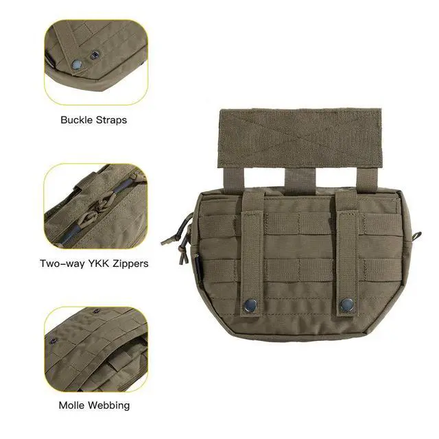 Alt view image 4 of 7 - Tactical Drop Dump Pouch Molle Tool Pouch with Hook & Loop Carrying Kit Bag for Tactical Vest Chest Rig