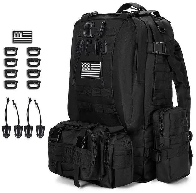 Main image of Large Military Tactical Backpack for Men, 40-50L Backpacks for Women, Bug out Bag Army 3 Days Assault Pack Bags Rucksack with Molle System Black